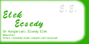 elek ecsedy business card